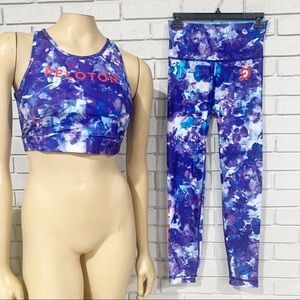 Peloton Blue Move High Rise Leggings & Sports Bra